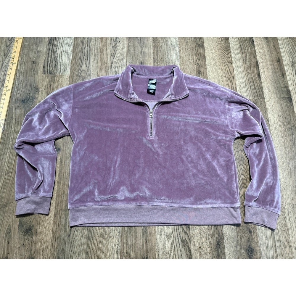 AVIA Sweater, Women's Size Medium, Purple, Pullover, 1/4 Zipper, Velvet